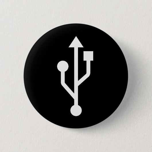 USB logo computer geek knoppenbadge Ronde Button 5,7 Cm (Voorkant)