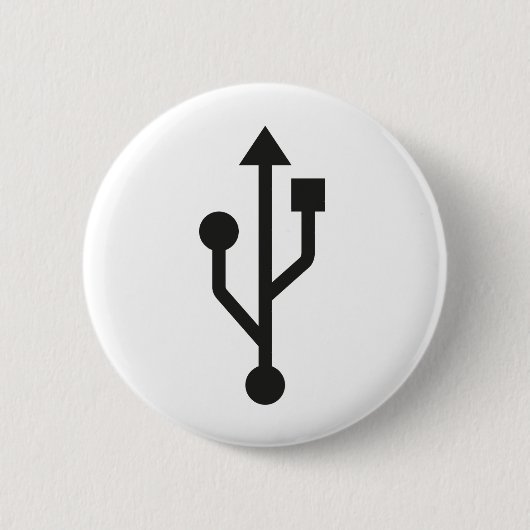 USB logo computer geek knoppenbadge Ronde Button 5,7 Cm (Voorkant)
