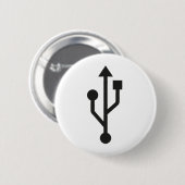 USB logo computer geek knoppenbadge Ronde Button 5,7 Cm (Voorkant /achterkant)