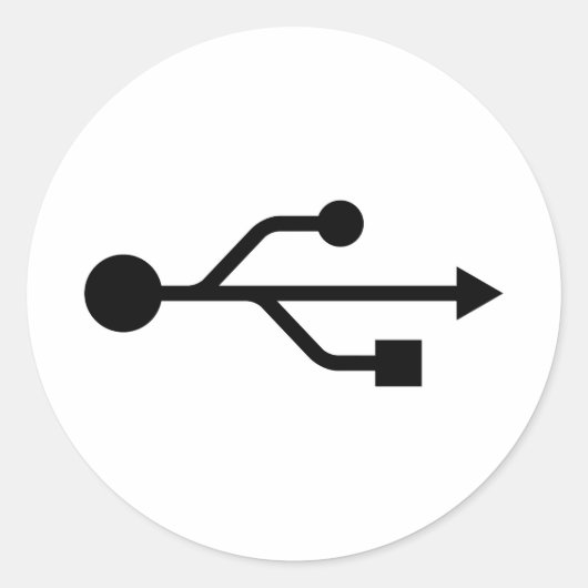USB-Logo Ronde Sticker (Voorkant)