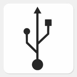 USB-symbool Vierkante Sticker