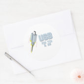 USB VOOR JOU EN MIJ RONDE STICKER (Envelop)