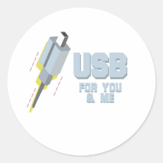 USB VOOR JOU EN MIJ RONDE STICKER