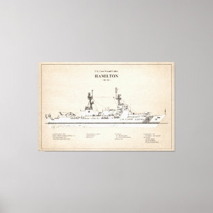 USCG Cutter Hamilton whec-715 - SBD Canvas Afdruk