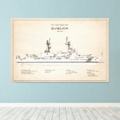 USCG Cutter Hamilton whec-715 - SBD Canvas Afdruk (Insitu (Houten vloer))