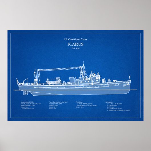 USCG Cutter Icarus wpc-110 - ABD Poster (Voorkant)