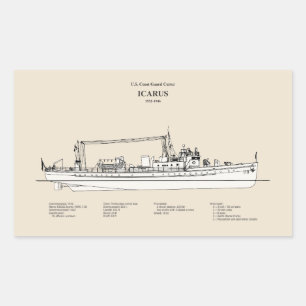 USCG Cutter Icarus wpc-110 - SBD Rechthoekige Sticker