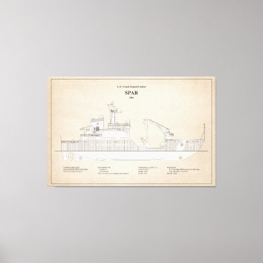 USCG Cutter Spar WLB-206 - SBD Canvas Afdruk (Voorkant)