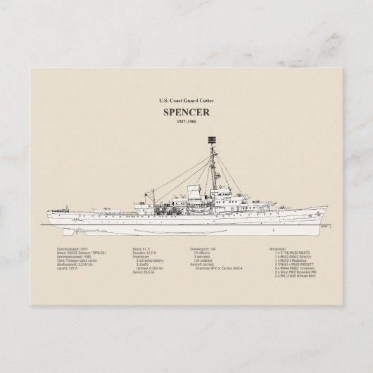 USCG Cutter Spencer wpg-36 - SBD Briefkaart (Voorkant)