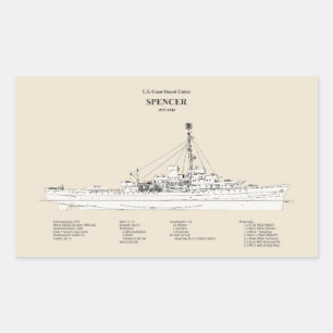 USCG Cutter Spencer wpg-36 - SBD Rechthoekige Sticker
