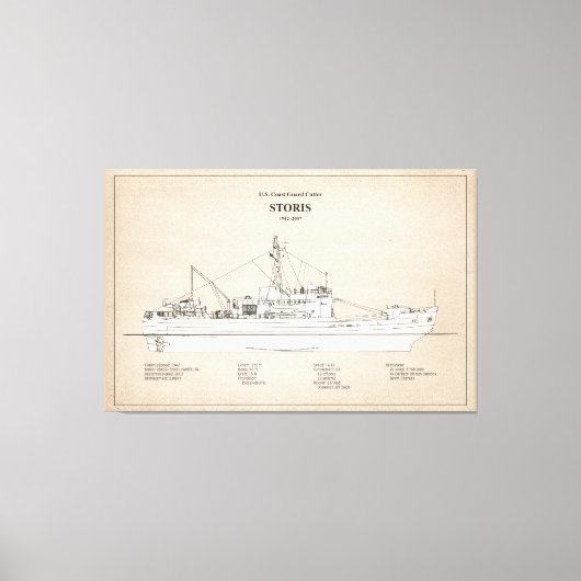 USCG Cutter Storis wmec-38 - SBD Canvas Afdruk (Voorkant)