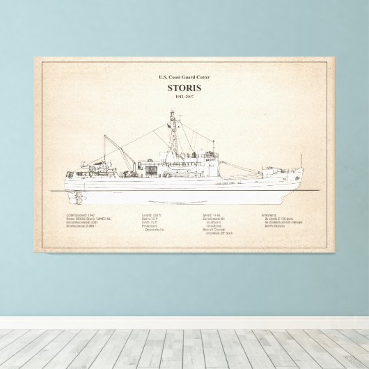 USCG Cutter Storis wmec-38 - SBD Canvas Afdruk (Insitu (Houten vloer))