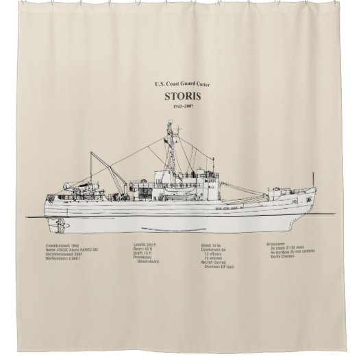 USCG Cutter Storis wmec-38 - SBD Douchegordijn (Voorkant)