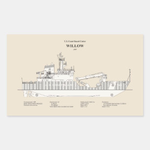 USCG Cutter Willow wlb-202 - SBD Rechthoekige Sticker
