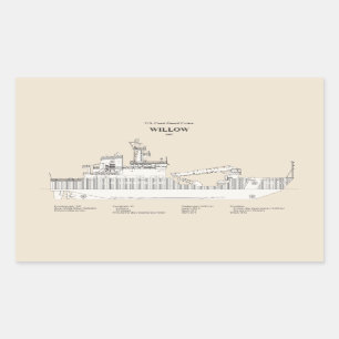 USCG Cutter Willow WLB-202 - SBD Rechthoekige Sticker