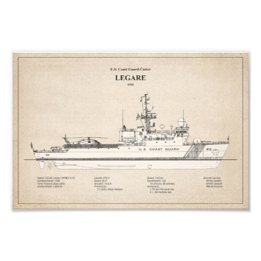 USCG Legare wmec-912 - SBD Foto Afdruk (Voorkant)