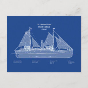 USCG Lighthouse Tender Columbine - ABD Briefkaart