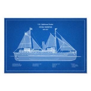 USCG Lighthouse Tender Columbine - ABD Foto Afdruk