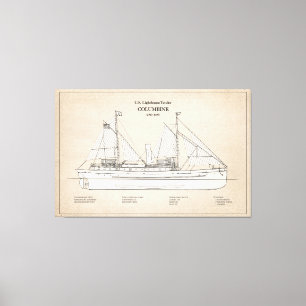 USCG Lighthouse Tender Columbine - SBD Canvas Afdruk
