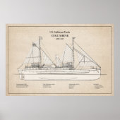USCG Lighthouse Tender Columbine - SBD Poster (Voorkant)