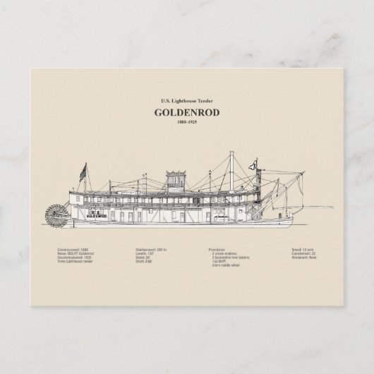 USCG Lighthouse Tender Goldenrod - SBD Briefkaart (Voorkant)