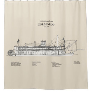 USCG Lighthouse Tender Goldenrod - SBD Douchegordijn