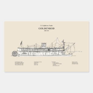 USCG Lighthouse Tender Goldenrod - SBD Rechthoekige Sticker