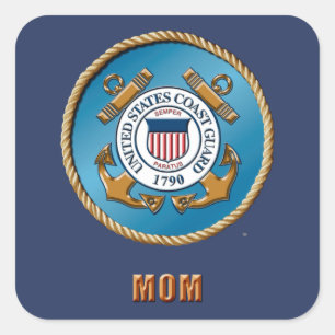 USCG Mam Square Stickers, Glossy Vierkante Sticker