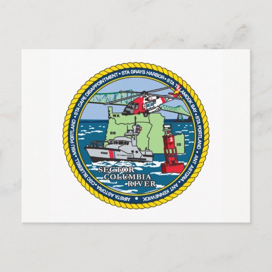 USCG Station Columbia Briefkaart (Voorkant)