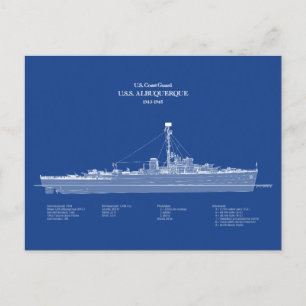 USCG USS Albuquerque PF-7 - ABD Briefkaart