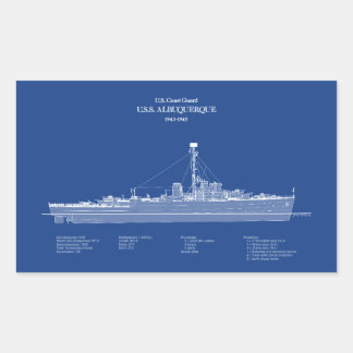 USCG USS Albuquerque PF-7 - ABD Rechthoekige Sticker