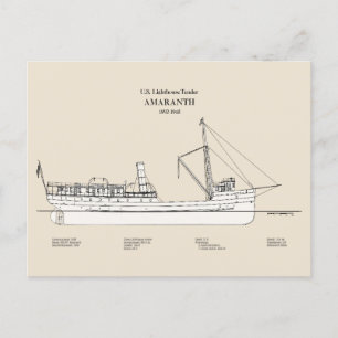 USCG Vuurtoren Tender Amaranth - SBD Briefkaart