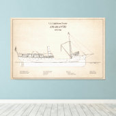 USCG Vuurtoren Tender Amaranth - SBD Canvas Afdruk (Insitu (Houten vloer))