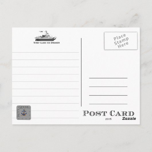 USCGC Burton Island WAGB-283 Ice Breaker Briefkaart (Achterkant)