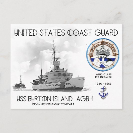 USCGC Burton Island WAGB-283 Ice Breaker Briefkaart (Voorkant)