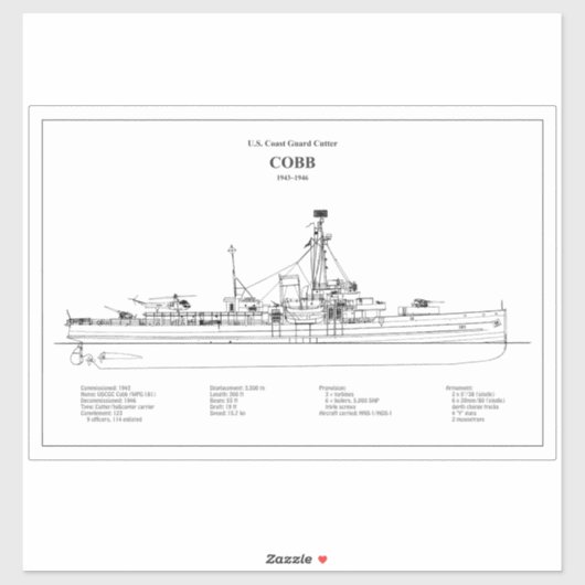 USCGC Cobb wpg-181 – BD Sticker (Vel)