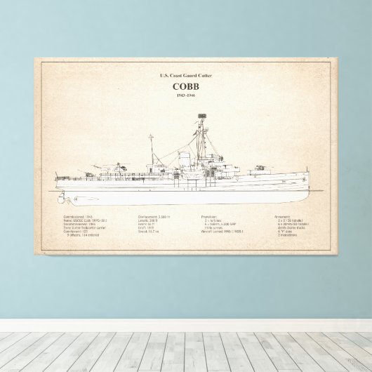 USCGC Cobb wpg-181 - SBD Canvas Afdruk (Insitu (Houten vloer))