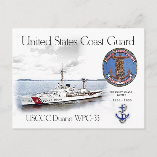 USCGC DUANE WPC-33 CUTTER BRIEFKAART (Voorkant)
