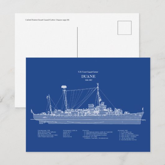USCGC Duane wpg-33 - ABD Briefkaart (Voorkant / Achterkant)