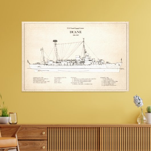 USCGC Duane wpg-33 - SBD Canvas Afdruk (Insitu (Woonkamer))