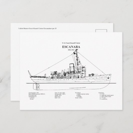 USCGC Escanaba WPC-77 - BD Briefkaart (Voorkant / Achterkant)