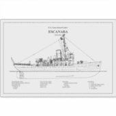 USCGC Escanaba WPC-77 - BD Sticker (Voorkant)