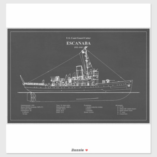 USCGC Escanaba WPC-77 – PD Sticker (Vel)