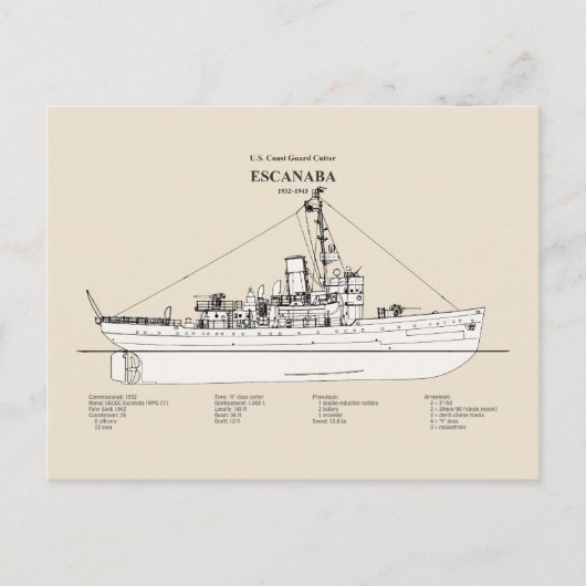USCGC Escanaba wpc-77 - SBD Briefkaart (Voorkant)