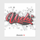 Uschi red Heart Graffiti Aufkleber Sticker (Vel)