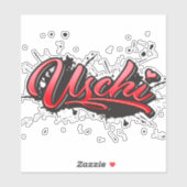 Uschi red Heart Graffiti Autocollants (Feuille)