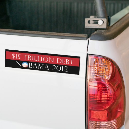 USD 15 biljoen schuld Nobama 2012 Bumpersticker (Op Truck)