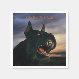 Use If You Dare. Big, black dog Servet