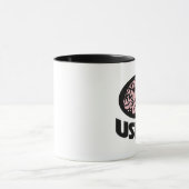 "Use It" mok – Minimalistisch roze hersendesign (Midden)