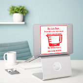 'Use Less Soap' Laundromat Overlay Rode Sticker (Laptop op bureau)